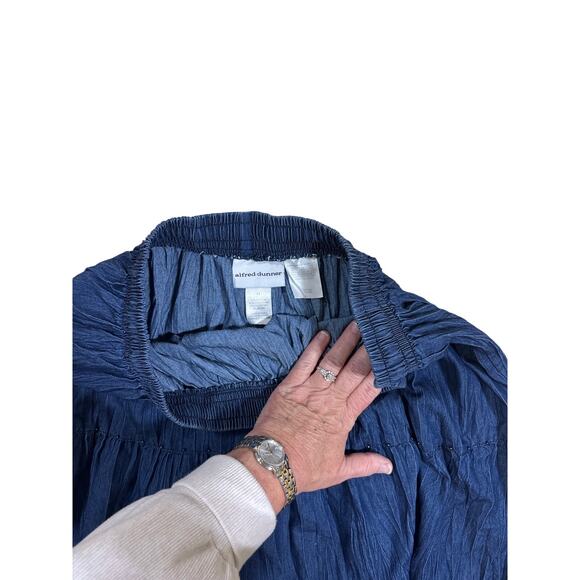 Prairie style Boho Tiered soft Denim Midi Skirt Size 14 Flowy soft girl y2k - Picture 5 of 5